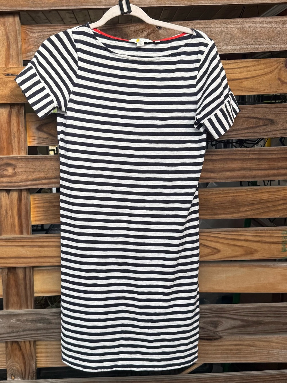 Boden Black and White Striped Shift Dress women’s 4R